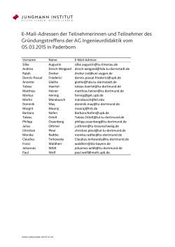 E-Mail-Adressen der Teilnehmerinnen und Teilnehmer des