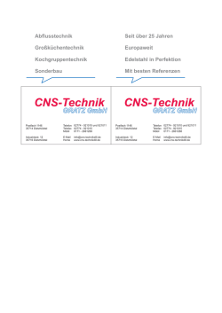 Visitenkarte  - CNS-Technik Gratz GmbH Komplettlösungen