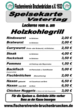 2,00 € Bratwurst 2,00 € 2,50 € Steak 4,00 € 3,50 € Pommes 1,50