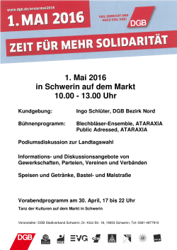 1. Mai 2016 - DGB-Region Rostock
