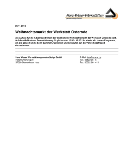 Harz-Weser-Werkst&auml;tten: Weihnachtsmarkt der Werkstatt Osterode