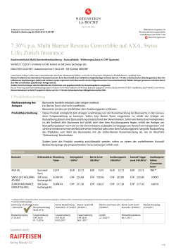 7.30% p.a. Multi Barrier Reverse Convertible auf AXA, Swiss Life