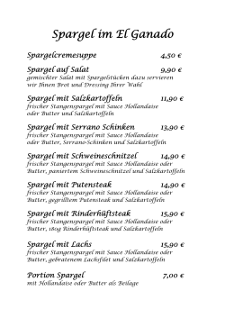 Saison-Karte - Steakhaus in Berlin