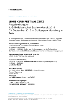 Ausschreibung LIONSGRILL - Burgenland