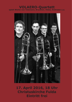 VOLAERO-Quartett 17. April 2016, 18 Uhr Christuskirche Fulda