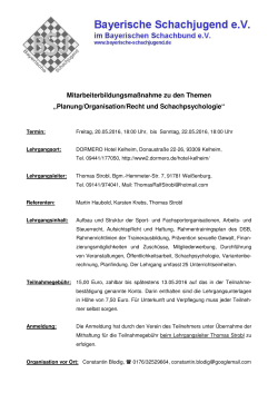 Planung/Organisation/Recht und Schachpsychologie