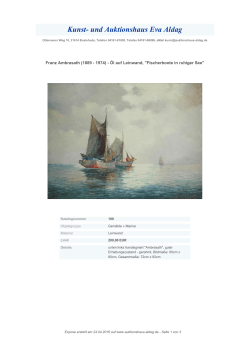 (1889 - 1974) - Öl auf Leinwand, "Fischerboote in ruhiger See"