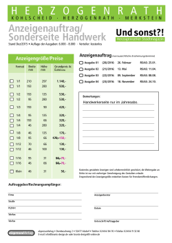 Anzeigenauftrag Herzogenrath für Sonderseite Handwerk als PDF