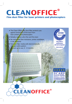 ine dust filter for laser printers and photocopiers