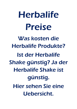 Herbalife Preise, Kosten, Shake g&uuml;nstig