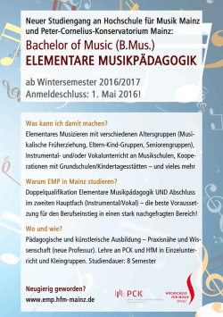 Page 1 O Neuer Studiengang an Hochschule für Musik Mainz und