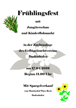 Frühlingsfest - Geflügelzuchtverein Dudenhofen eV