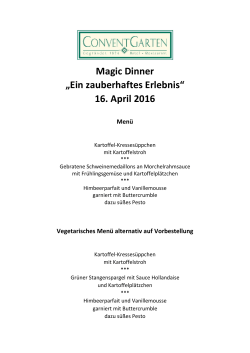 Magic Dinner 16.04.2016