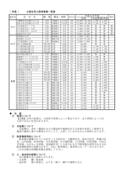 別表)公営住宅入居者募集一覧表