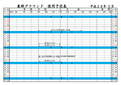 東部グラウンド 使用予定表 平成28年 5月