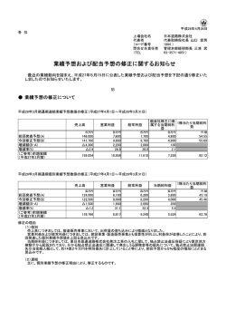 業績予想および配当予想の修正に関するお知らせ