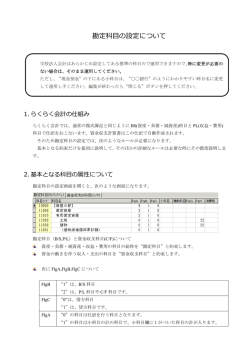 勘定科目の設定について