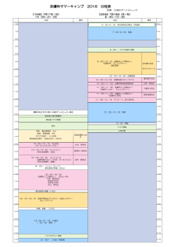 皮膚科サマーキャンプ 2016 日程表