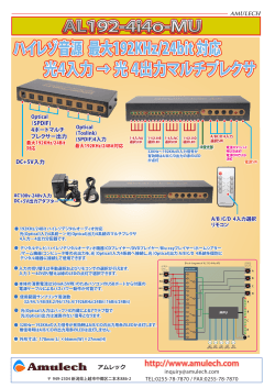 ハイレゾ音源 最大192KHz/24bit 対応 光4入力 → 光 4
