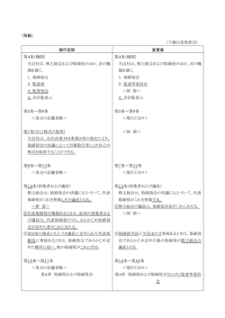 （別紙） （下線は変更部分） 現行定款 変更案 第4条（機関） 当会社は