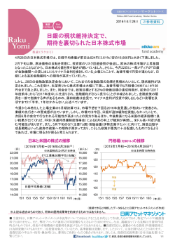 日銀の現状維持決定で、 期待を裏切られた日本株式市場