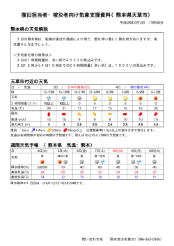 復旧担当者・被災者向け気象支援資料（熊本県天草市）