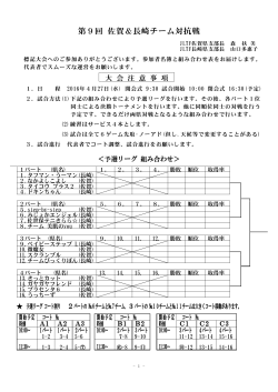 第9回 佐賀＆長崎チーム対抗戦 - 日本女子テニス連盟佐賀県支部