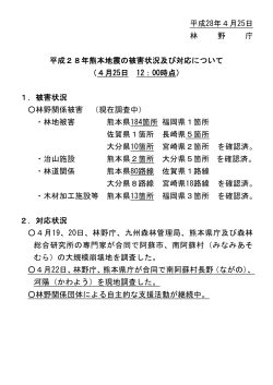 熊本地震の被害状況及び対応について（PDF：29KB）