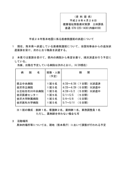 （資 料 提 供） 平成28年4月28日 健康福祉部医療対策課 土田