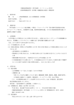 内閣府政策統括官（科学技術・イノベーション担当） 上席政策調査員等