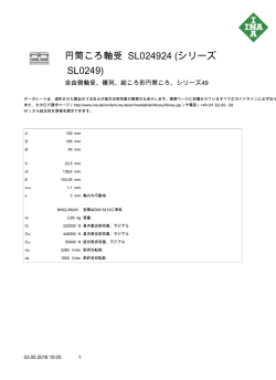 円筒ころ軸受 SL024924 (シリーズ SL0249)