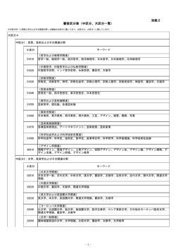 中区分、大区分一覧