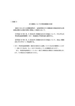 別紙1:ガス事業についての特別措置の内容（PDF:13KB）