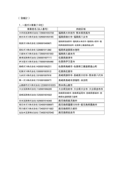 別紙2:申請事業者一覧