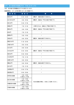 水門・排水機場定期運転予定（平成 28 年 4 月）