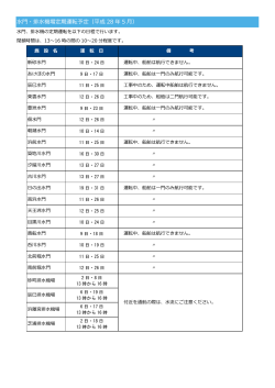 水門・排水機場定期運転予定（平成 28 年 5 月）