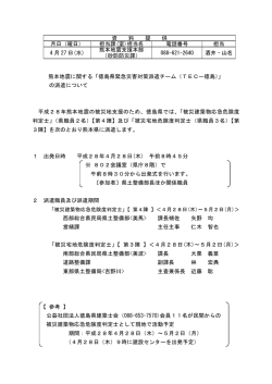 資 料 提 供 月日（曜日） 担当課(室)担当名 電話番号 担当 熊本地震支援