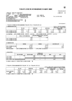 平成28年12月期 第1四半期決算短信〔日本基準〕（連結）