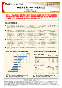 新経済成長ジャパンの運用状況 - 岡三アセットマネジメント