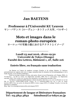 Jan BAETENS Mots et images dans le roman
