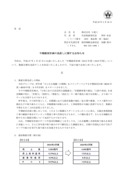 中期経営計画の見直しに関するお知らせ