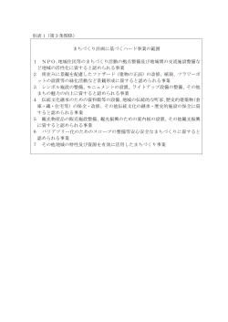 別表 1（第3条関係） まちづくり計画に基づくハード事業の範囲 1 NPO
