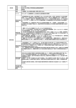 氏名 所属 役職 項目 テーマ 研究内容の 重要性 研究計画・ 方法の妥当