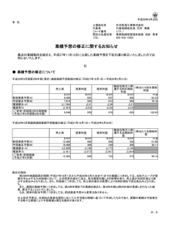 業績予想の修正に関するお知らせ