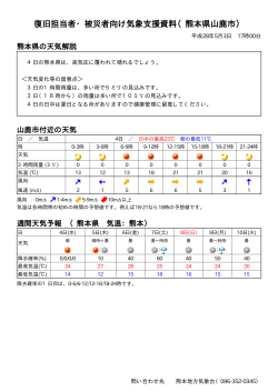 復旧担当者・被災者向け気象支援資料（熊本県山鹿市）