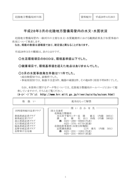 平成28年3月の北陸地方整備局管内の水文・水質状況