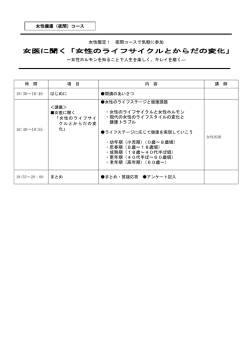 女医に聞く「女性のライフサイクルとからだの変化」