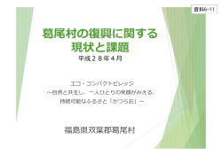 資料6-11 葛尾村の復興に関する現状と課題