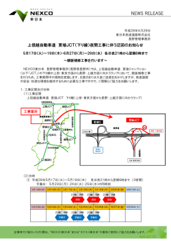 上信越自動車道 更埴JCT（下り線）夜間工事に伴う迂回のお知らせ