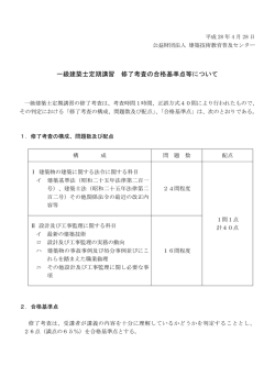 一級建築士定期講習 修了考査の合格基準点等について（PDF：118KB）